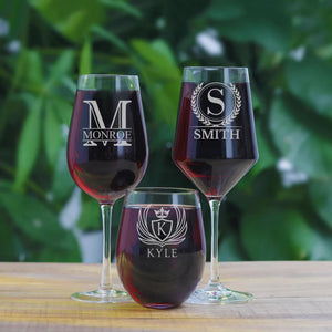 Personalized Wine Glasses, Custom Engraved Wine Glass for Women, Birthday, Wedding, Anniversaries, and Get-Togethers.