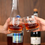 Personalized Whiskey Glass, Custom Monogrammed Whiskey Glass, Whiskey Gift for Dad, Grandpa, and Whiskey Lovers