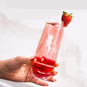 Personalized Bridal Party Champagne Flutes - Personalized Engraved Monogrammed Bridesmaids Wedding Glasses, for Bride and Maid of Honor