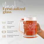 Personalized Beer Mug for Birthday Gift 30th 40th 50th 60th Birthday Gift for Him, Dad, Guys