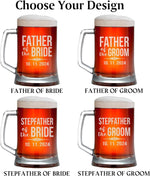 Father of The Bride Whiskey or Beer Glasses, Custom Engraved Gift for The Father of The Bride or Groom, Personalized Wedding Party Gifts