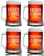 Father of The Bride Whiskey or Beer Glasses, Custom Engraved Gift for The Father of The Bride or Groom, Personalized Wedding Party Gifts