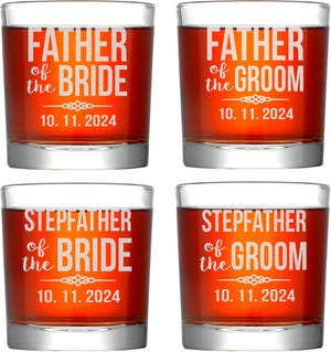 Father of The Bride Whiskey or Beer Glasses, Custom Engraved Gift for The Father of The Bride or Groom, Personalized Wedding Party Gifts