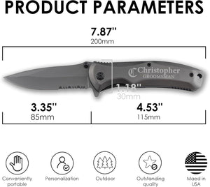 Personalized Groomsmen Knife, Custom Name Engraved Pocket Knife Gift for Best man, Groomsmen (1 Knife)
