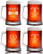 Personalized Groomsmen Beer Glasses, Custom Best Man and Groomsmen Gifts for Wedding Favors, Bachelor Parties, and Best Man Proposal