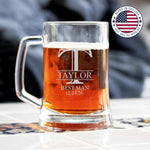 Personalized Groomsmen Beer Glasses, Custom Best Man and Groomsmen Gifts for Wedding Favors, Bachelor Parties, and Best Man Proposal
