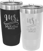 Personalized Mr & Mrs Coffee Mug, His and Hers Couple Mugs, Wedding, Anniversary, and Engagement Gift
