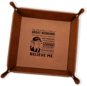 Anniversary Valet Tray, Personalized Catch All Tray for Keys, Nightstand, or Desk