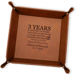 Anniversary Valet Tray, Personalized Catch All Tray for Keys, Nightstand, or Desk