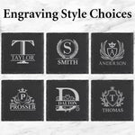 Custom Engraved Coaster, Monogrammed Personalized Coasters, Perfect Birthday, Housewarming, Host or Hostess Gift