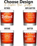 Personalized Retirement Gift, Beer or Whiskey Glasses Perfect for Retirement Party, Last Day, Dad or Grandpa Retiring