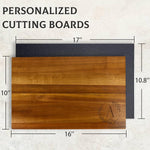 Personalized Cutting Board, 16"x11"x1" Acacia Wood, Monogrammed Charcuterie Board, Perfect Housewarming, Wedding, Anniversary, Birthday Gift