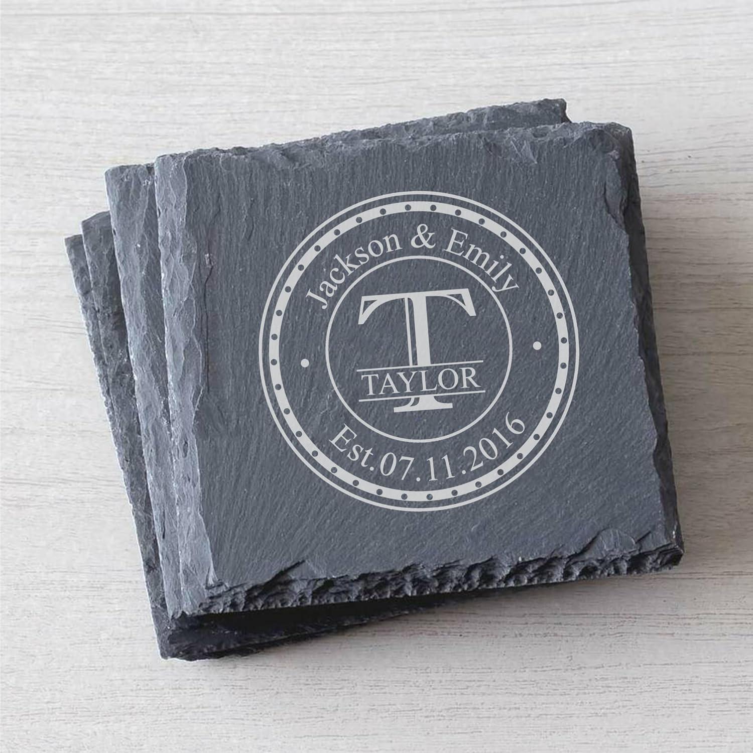 Personalized Coaster for Wedding Gift or Housewarming Gift, Perfect Newlyweds Gift, Engagement, and Anniversary