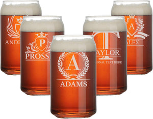 Personalized Beer Glasses, Custom Pint, Mug, or Beer Can Glasses, Perfect Gift for Birthday, Groomsmen, Dad, Him