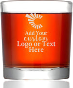 Custom Whiskey Glass with Custom Text, Logo and Bulk Pricing - Business, Corporate, Promotional, and Office Gifts, Party or Wedding Favors