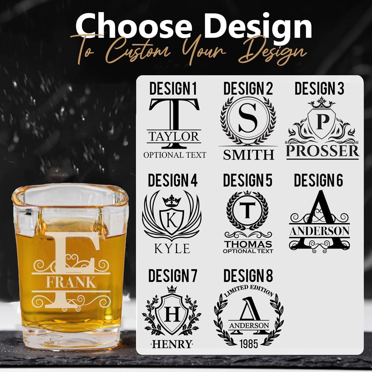 Personalized Shot Glass, Custom 3oz Shot Glasses, Gift for Men, Birthday, Wedding, and Party