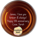 Custom Message Bottom Engraved Whiskey Glass, Your Custom Text or Handwritten Message - Personalized Gift for Men, Dad, Husband, Grandpa,