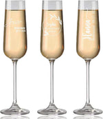 Personalized Bridal Party Wine Glasses  - Personalized Engraved Monogrammed Bridesmaids Wedding Glasses, for Bride and Maid of Honor