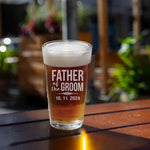 Father of The Bride Whiskey or Beer Glasses, Custom Engraved Gift for The Father of The Bride or Groom, Personalized Wedding Party Gifts