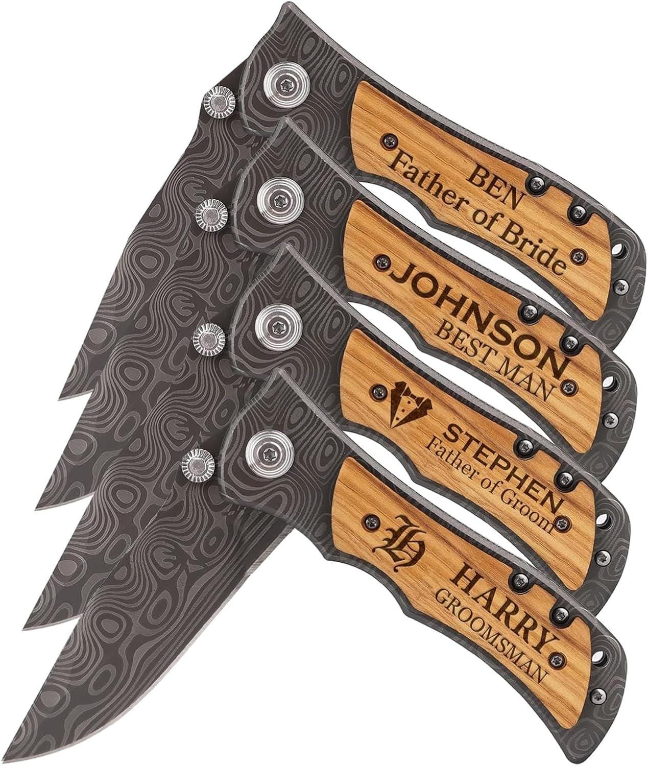 Personalized Groomsmen Knife, Custom Name Engraved Pocket Knife Gift for Best man, Groomsmen (1 Knife)