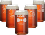 Personalized Groomsmen Beer Glasses, Custom Best Man and Groomsmen Gifts for Wedding Favors, Bachelor Parties, and Best Man Proposal