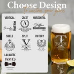 Personalized Groomsmen Beer Glasses, Custom Best Man and Groomsmen Gifts for Wedding Favors, Bachelor Parties, and Best Man Proposal