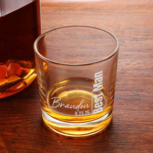 Groomsmen Whiskey Glasses or Decanter Set, Custom Best Man Gift for Wedding Favors, Best Man Proposal Gifts, and Bachelor Party