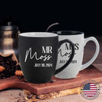 Personalized Mr & Mrs Coffee Mug, His and Hers Couple Mugs, Wedding, Anniversary, and Engagement Gift