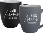 Personalized Mr & Mrs Coffee Mug, His and Hers Couple Mugs, Wedding, Anniversary, and Engagement Gift