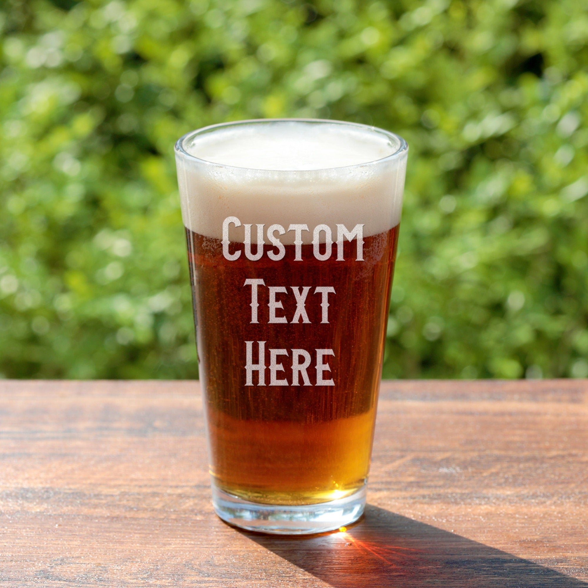 Personalised Pint Glass Laser Engraved Beer Glass Any Text Drinkware Gift